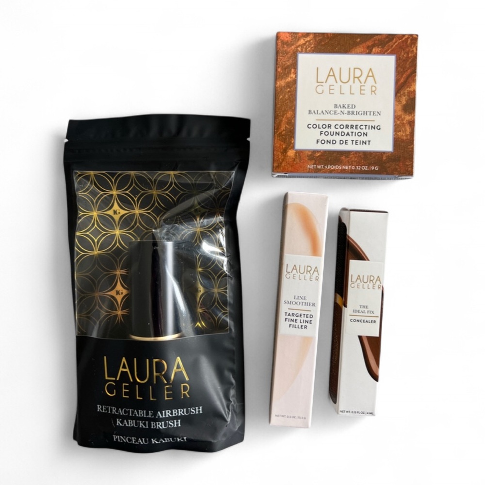 Laura Geller Full Face Line Smoother Foundation & Concealer Kit 08 Deep NIB